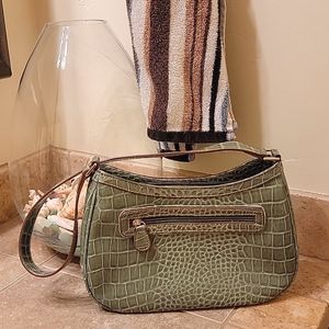 Liz Claiborne faux green alligator leather purse 90's